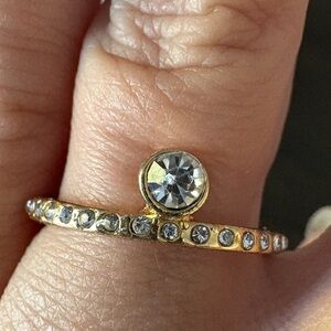 Gold Ring with Crystal Accents size 7.25